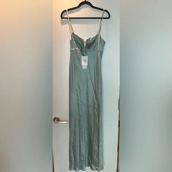 NWT Reformation Brie Silk Dress in Aquamarine